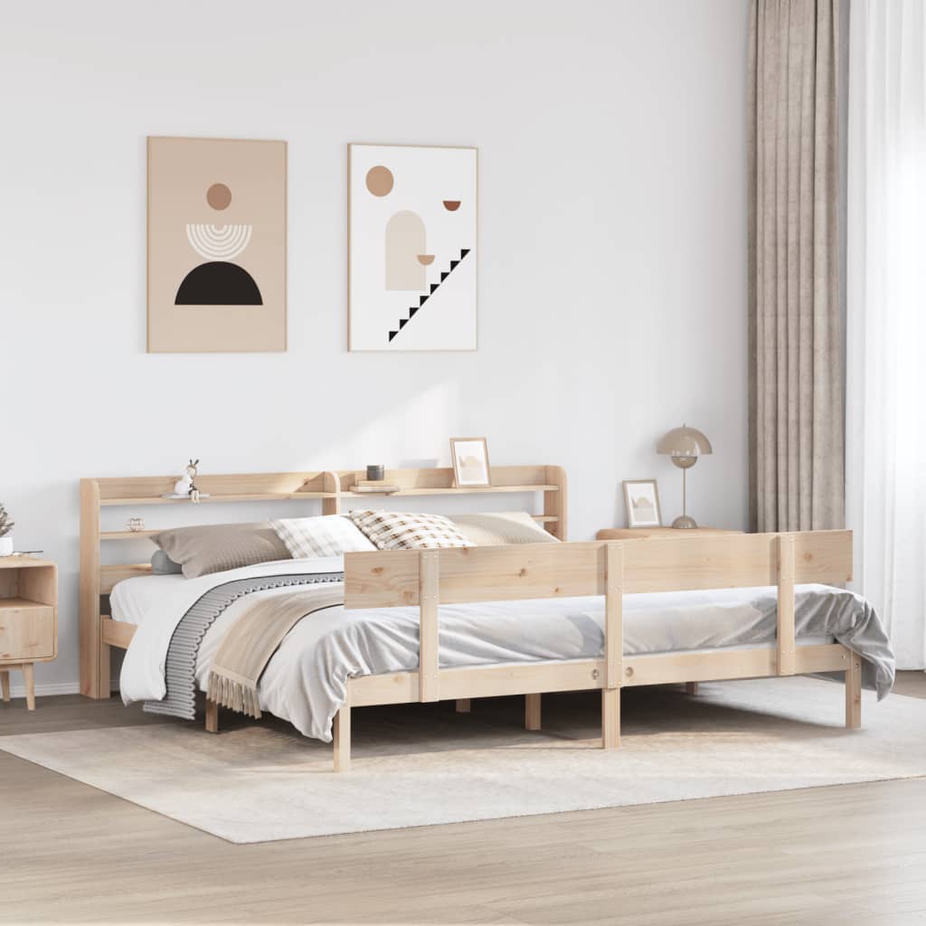 Bed Frame without Mattress 200x200 cm Solid Wood Pine